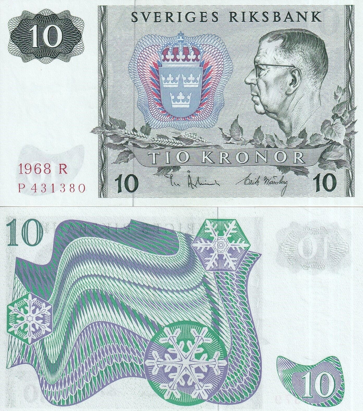 Sweden 10 Kronor 1968 P 52 b UNC