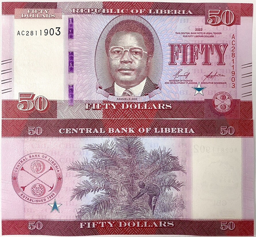 Liberia 50 Dollars 2022 P 40 UNC