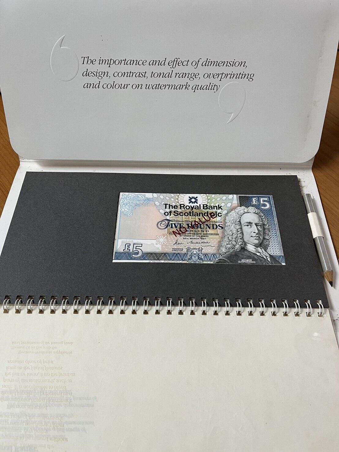 SCOTLAND 5 POUNDS 1987 P 347 ARCHIVAL SPECIMEN WITH BOOK PORTAL WTM