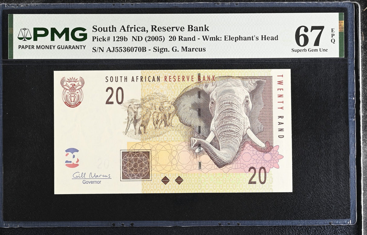 South Africa 20 Rand ND 2005 P 129 b Superb Gem UNC PMG 67 EPQ