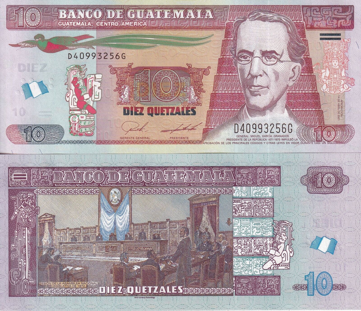 Guatemala 10 Quetzal 2021 P 126 UNC