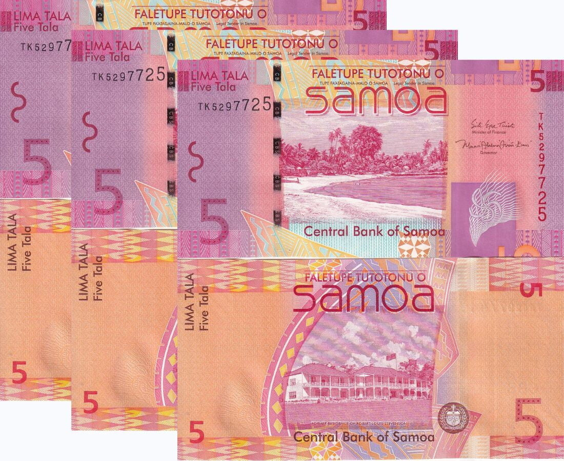 Western Samoa 5 Tala ND 2008/2017 P 38 c UNC LOT 3 PCS