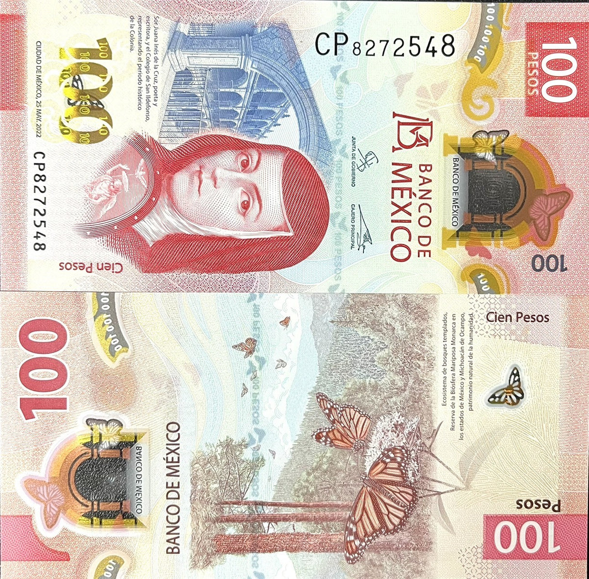 Mexico 100 Pesos 2022 Random Signatures P 134 UNC