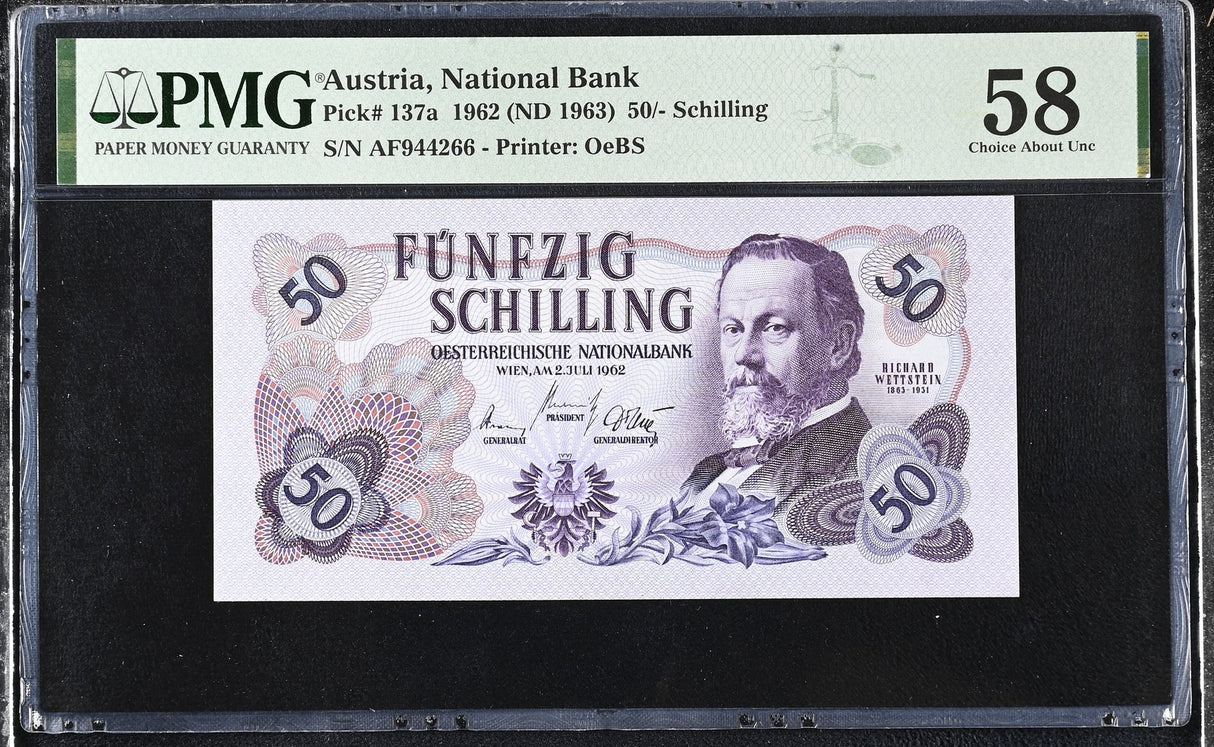 Austria 50 Schilling 1962 ND 1963 P 137 a Choice About UNC PMG 58