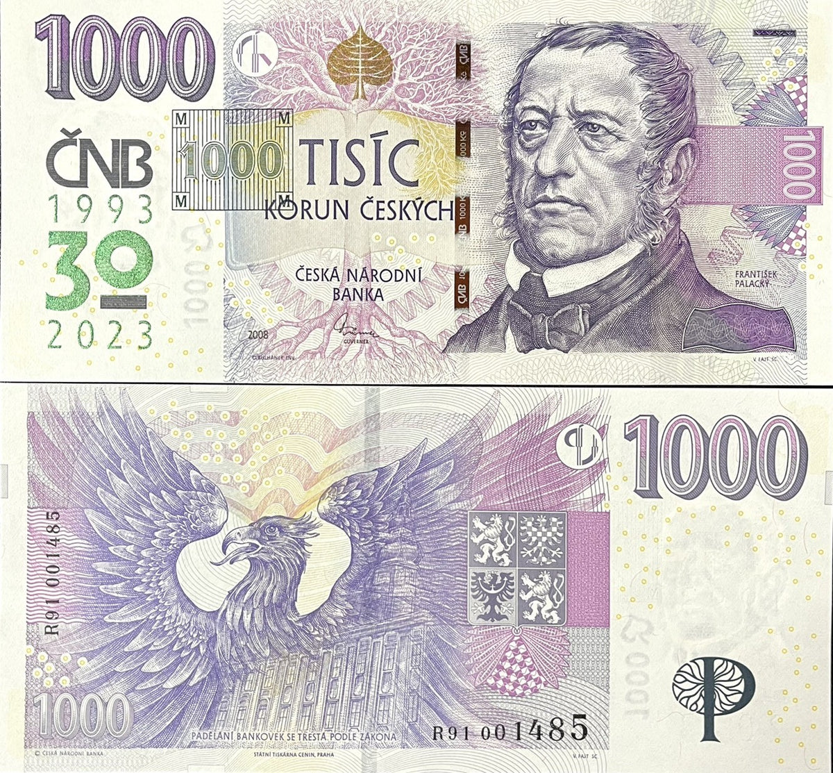 Czech Republic 1000 Korun 2023 Commemorative 30th P 31 UNC
