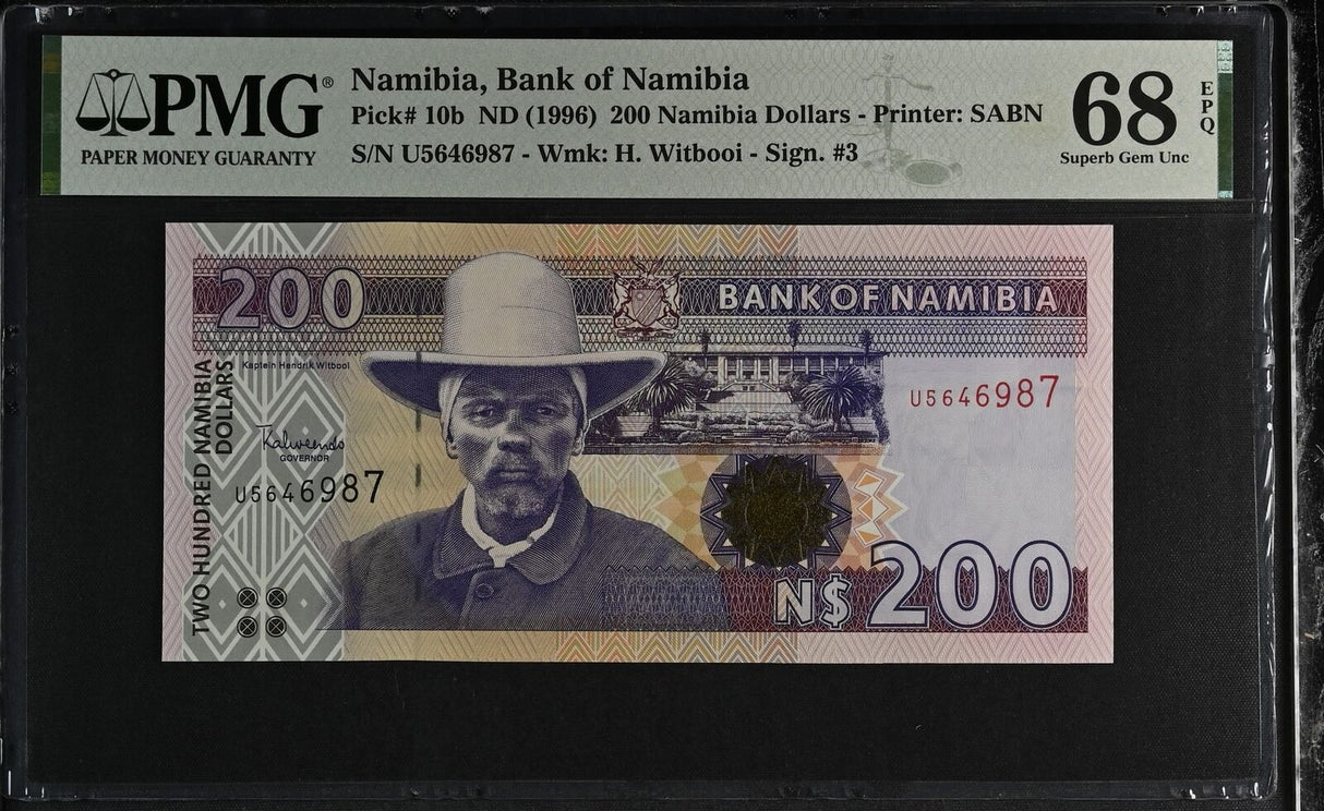 Namibia 200 Dollars ND 1996 P 10 b Superb Gem UNC PMG 68 EPQ
