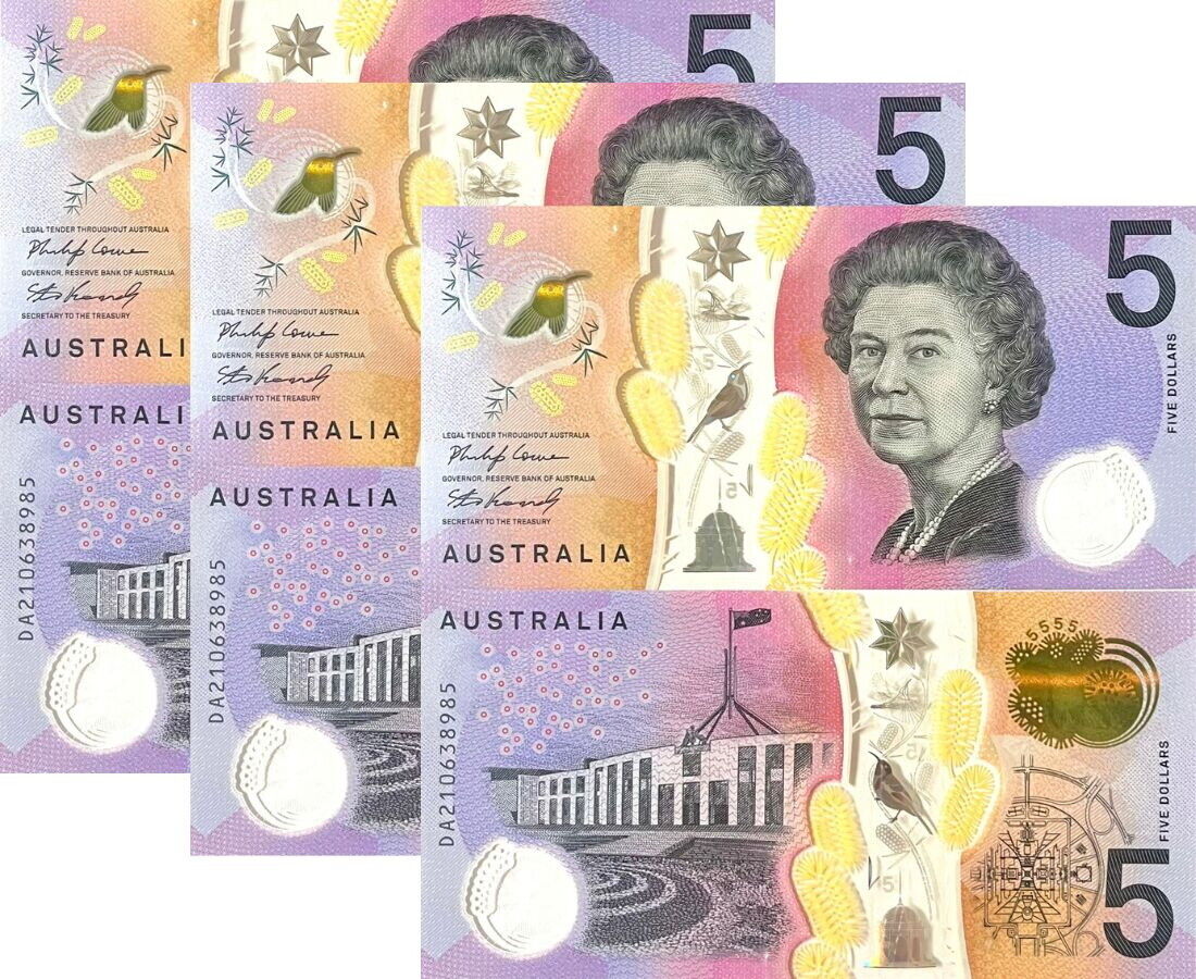Australia 5 Dollars 2021 P 62 Polymer New Sign UNC LOT 3 PCS