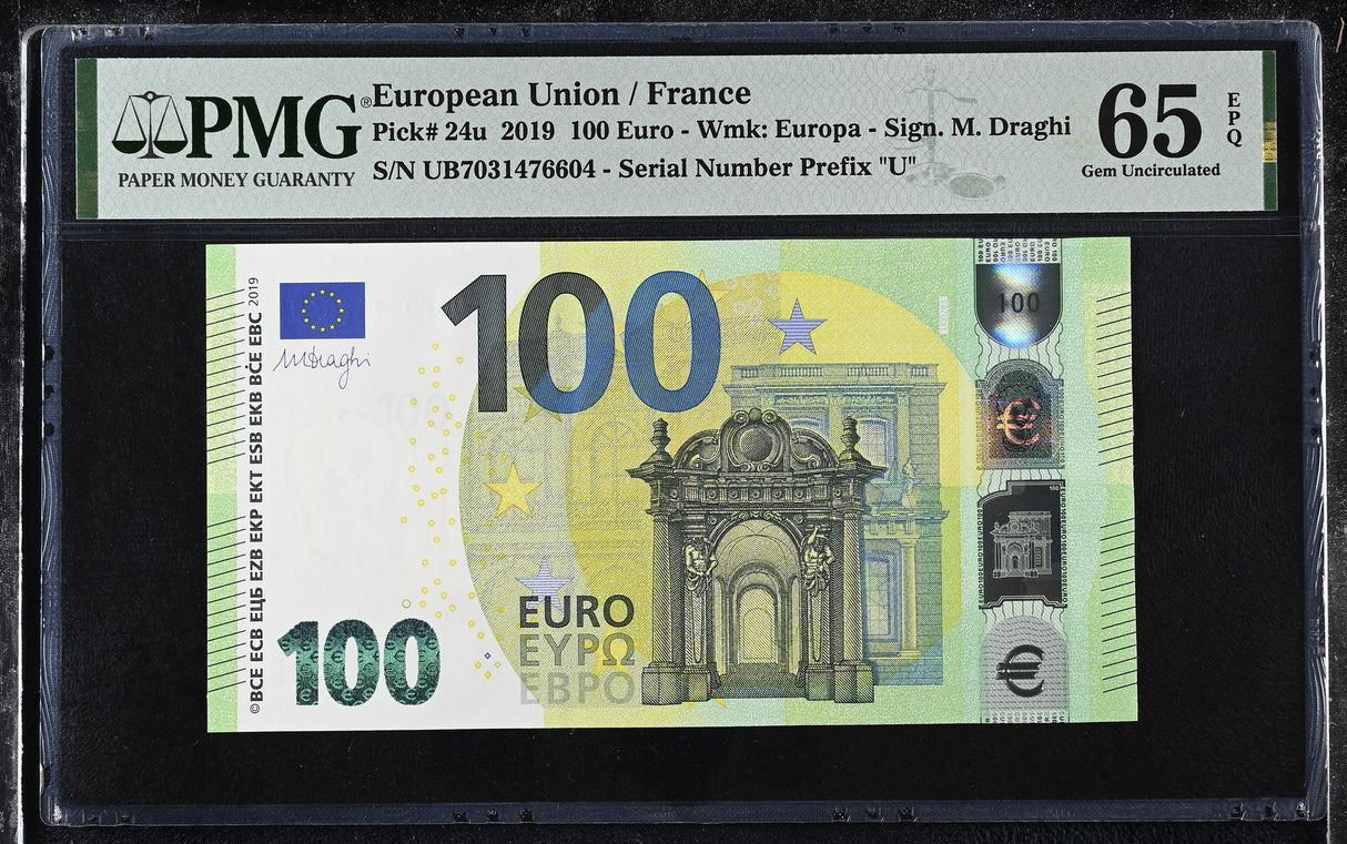 Euro 100 Euro France 2019 P 24 u Prefix Gem UNC PMG 65 EPQ