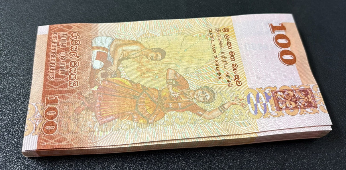 Sri Lanka 100 Rupees 2024 issue 2026 P 125 UNC LOT 100 PCS 1 Bundle