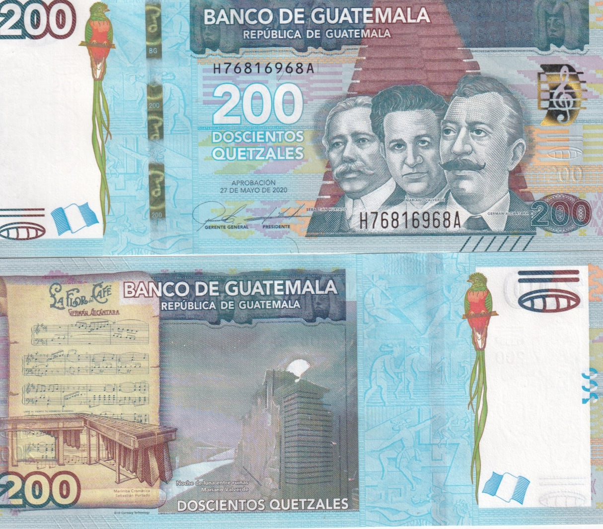 Guatemala 200 Quetzales 2020 P 127 UNC