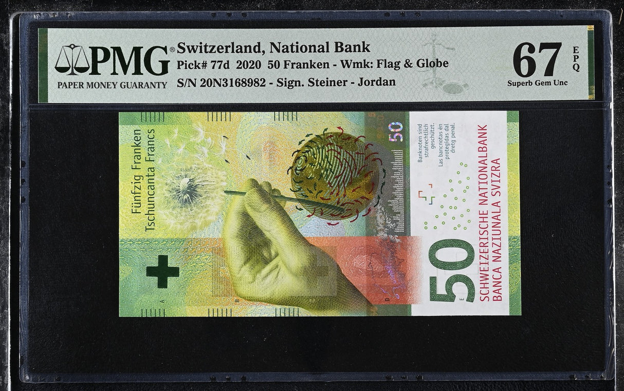 Switzerland 50 Franken 2020 P 77 d Superb Gem UNC PMG 67 EPQ