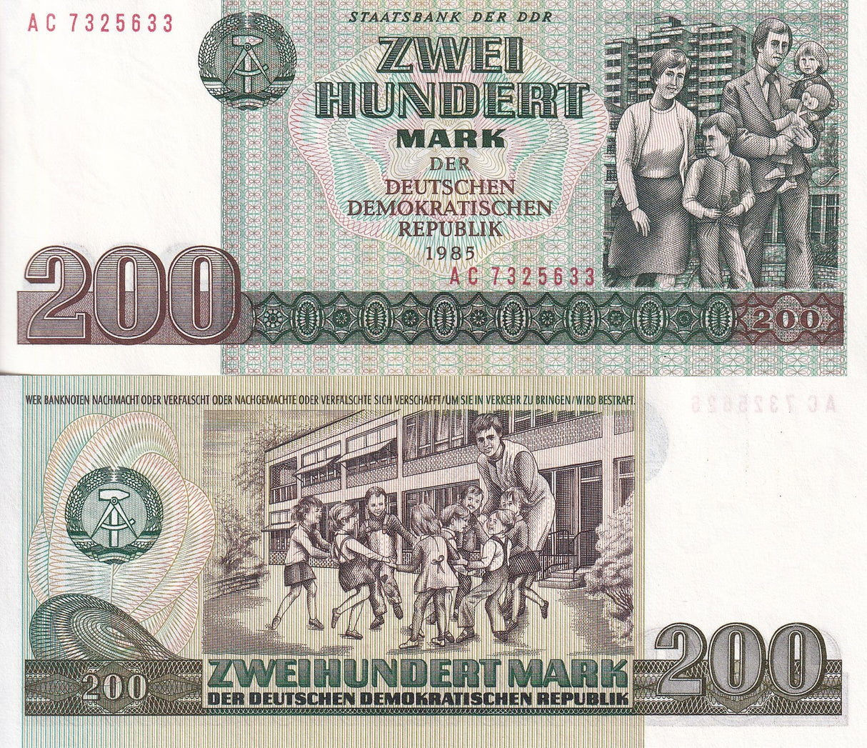 Germany Democratic Republic 200 Deutsche Mark 1985 P 32 UNC