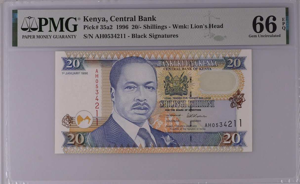 Kenya 20 Shillings 1996 P 35 a2 Gem UNC PMG 66 EPQ