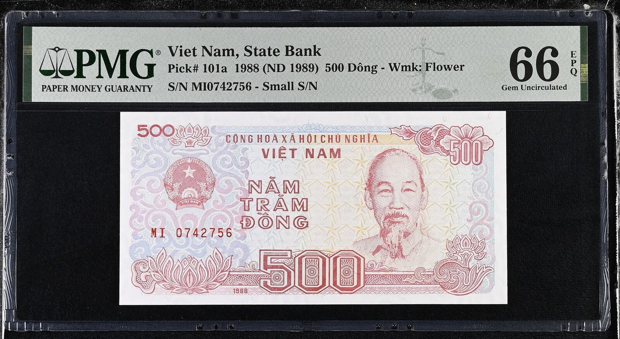 Vietnam 500 Dong 1988 ND 1989 P 101 a Gem UNC PMG 66 EPQ