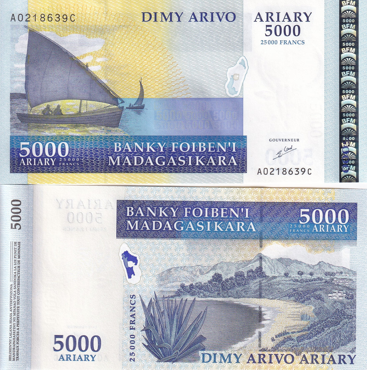 Madagascar 5000 Ariary ND 2003 P 84 UNC