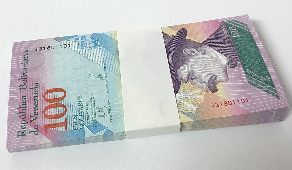 Venezuela 100 Bolivares 2018 P 106 UNC LOT 100 PCS 1 BUNDLE
