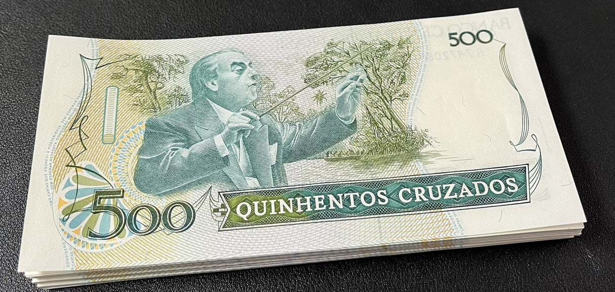 Brazil 500 Cruzados ND 1986-1988 P 212 c UNC LOT 100 PCS 1 Bundle