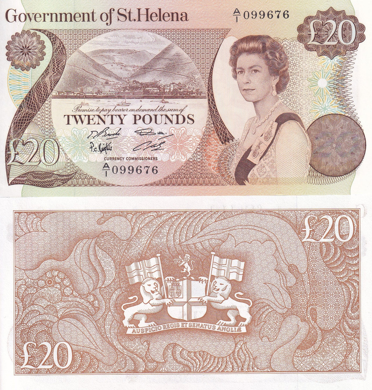 St. Helena 20 Pounds ND 1986 P 10 a UNC