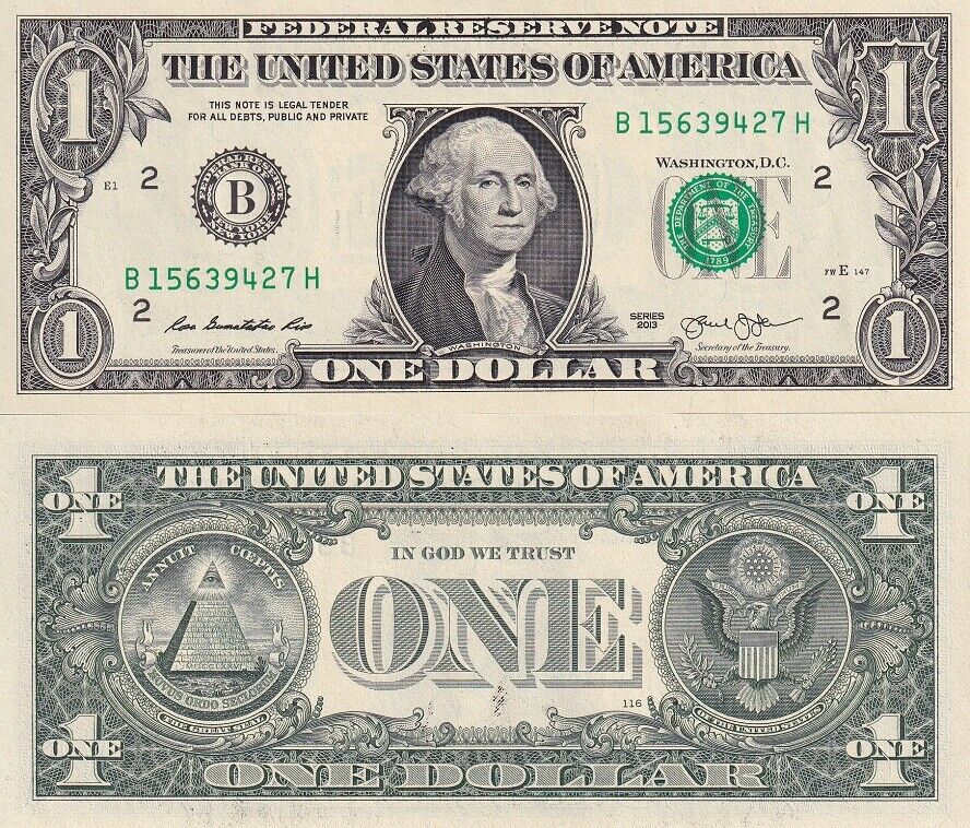 United States 1 Dollar USA 2013 P 537 "B" New York NY UNC
