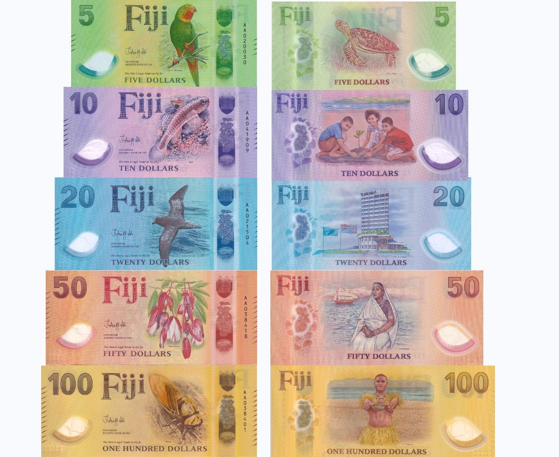 Fiji SET 5 UNC 5 10 20 50 100 Dollars 2026 2025 P NEW Polymer Design
