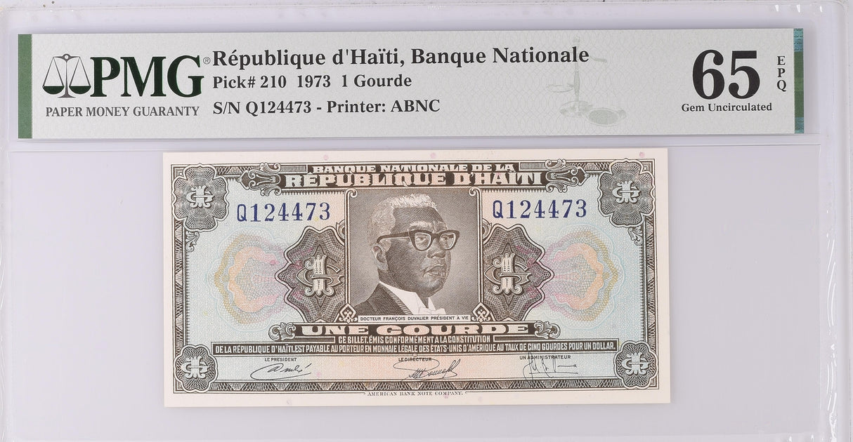 Haiti 1 Gourde 1973 P 210 Gem UNC PMG 65 EPQ