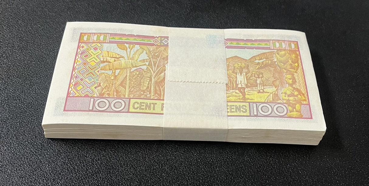 Guinea 100 Francs 1998 P 35 UNC Little Yellow Tone Lot 25 Pcs