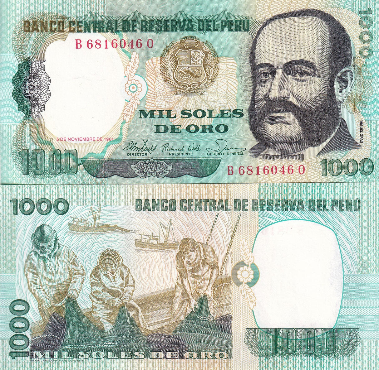 Peru 1000 Soles 1981 P 122 UNC