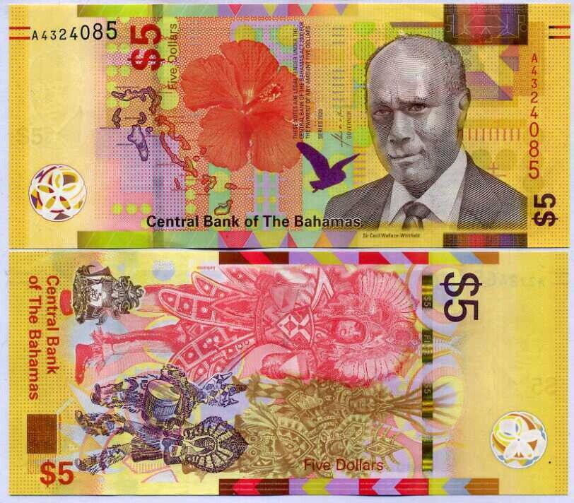 Bahamas 5 dollars 2020 P 78A UNC