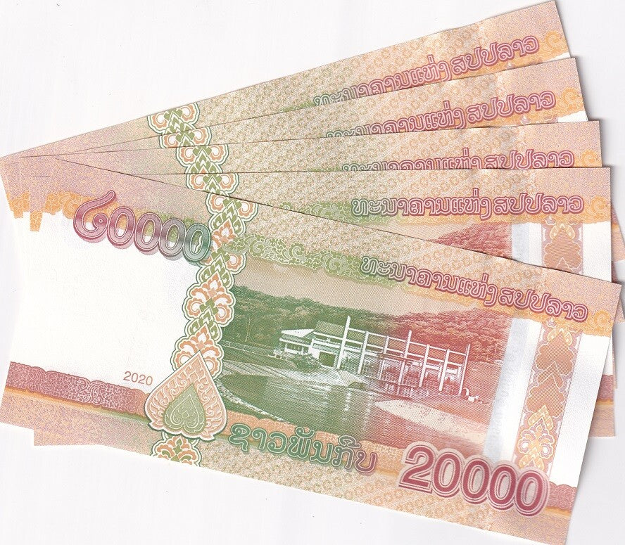 Laos 20000 Kip 2020/2022 P 41C UNC LOT 5 PCS