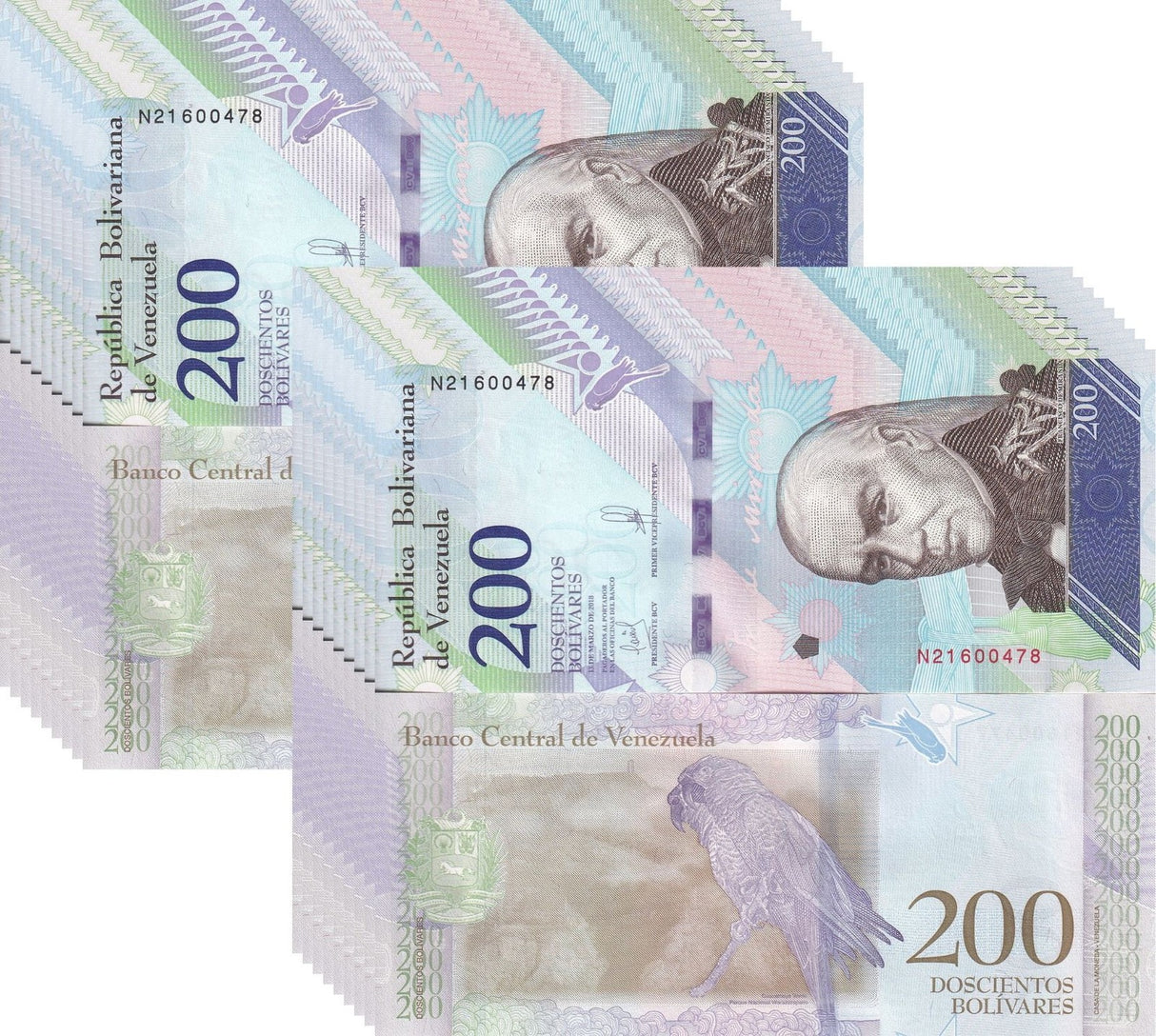 Venezuela 200 Bolivares 2018 P 107 UNC Lot 20 Pcs