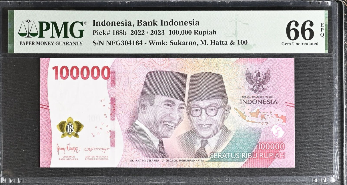 Indonesia 100000 Rupiah 2022 P 168 b Gem UNC PMG 66 EPQ