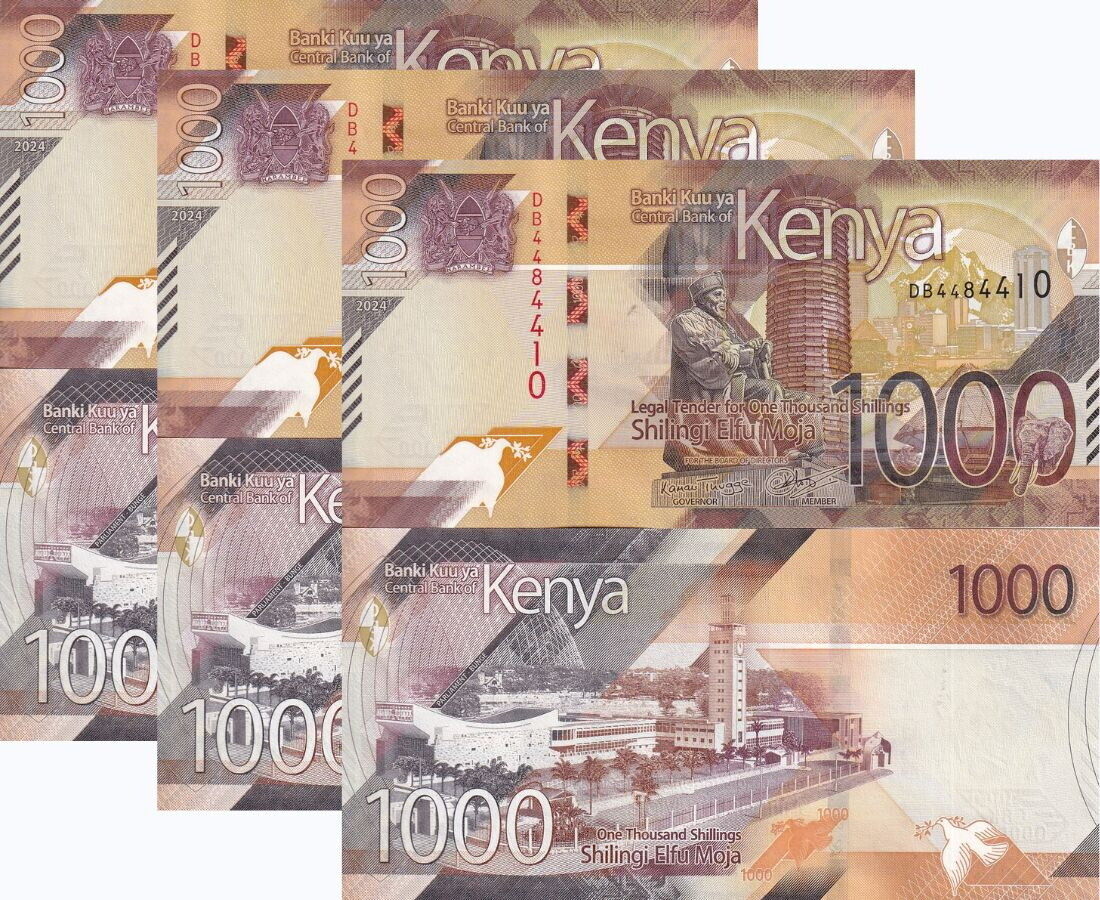 Kenya 1000 Shillings 2024 P 56 NEW UNC LOT 3 PCS