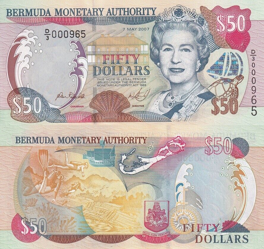 Bermuda 50 Dollars 2007 P 45 b AUnc