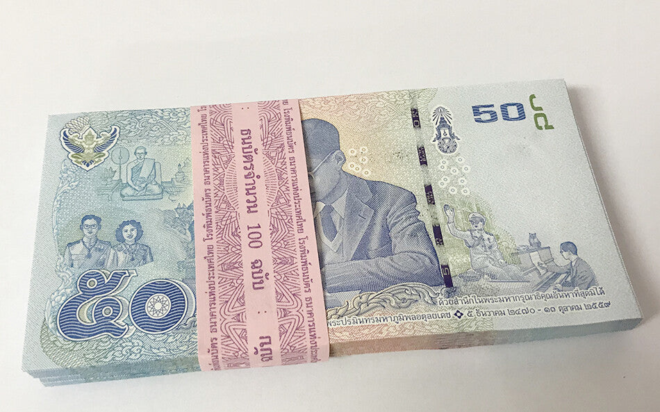 Thailand 50 Baht ND 2017 Commemorative P 131 UNC LOT 100 PCS 1 BUNDLE