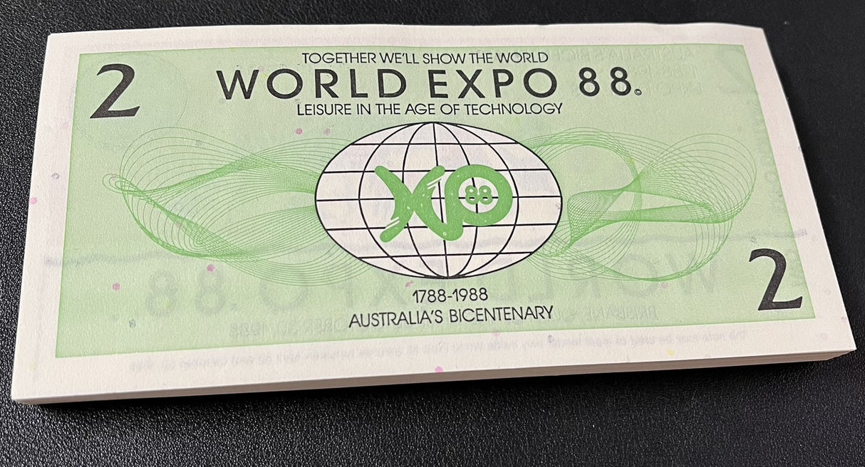 Australia 2 WORLD EXPO 1988 Bicentenary 1788-1988 Brisbane Queensland LOT 100UNC