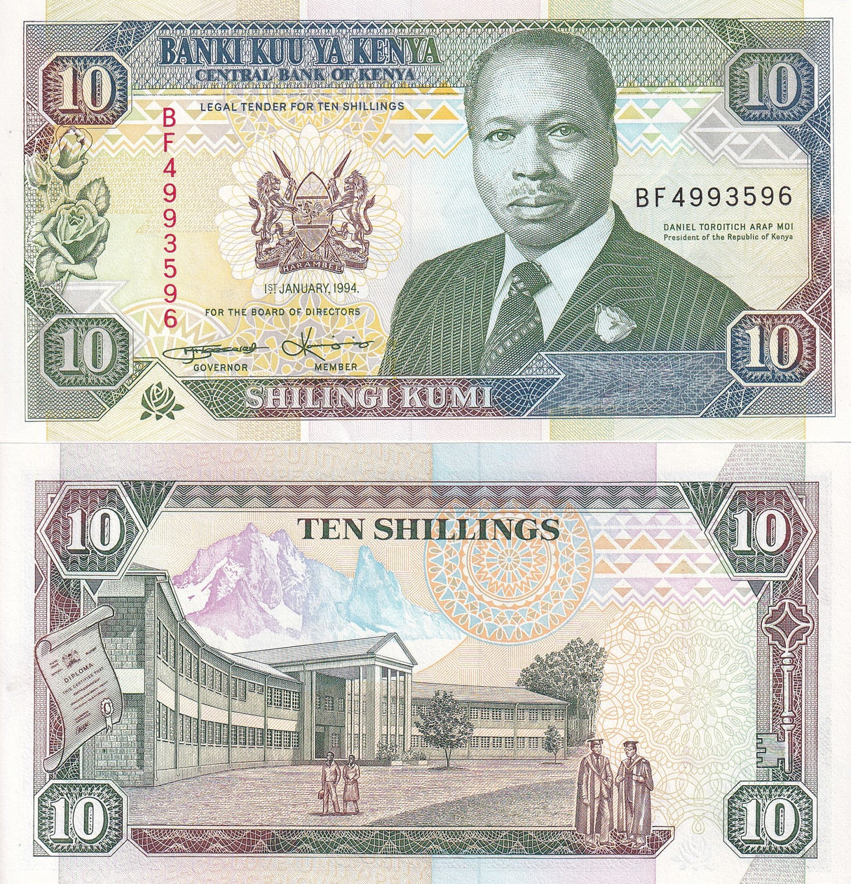 Kenya 10 Shillings 1994 P 24 f UNC