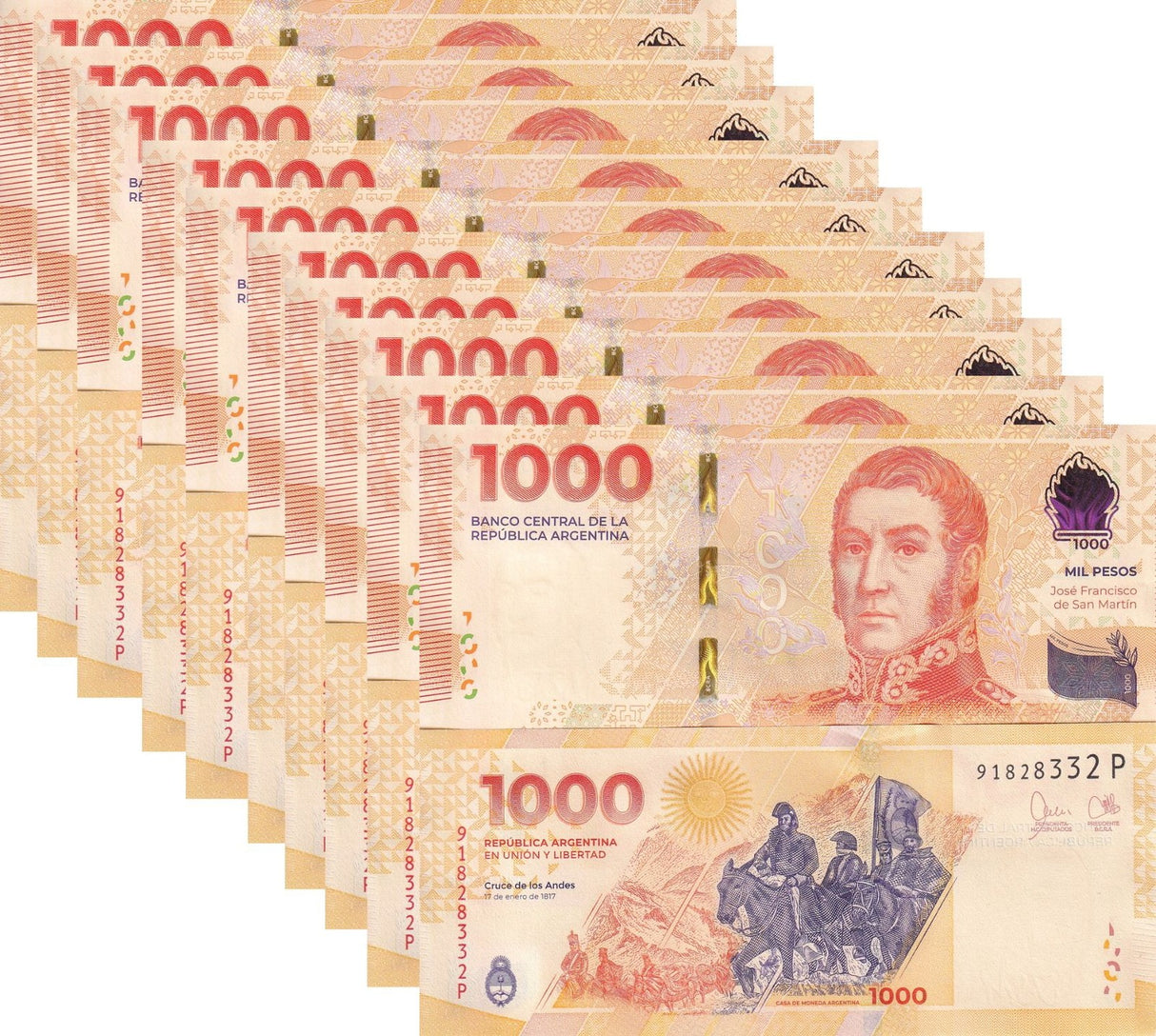 Argentina 1000 Pesos 2023 Commemorative Crossing of the Andes P 367 LOT 10 UNC