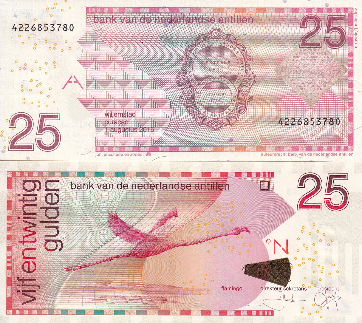 Netherlands Antilles 25 Gulden 2016 P 29 i UNC