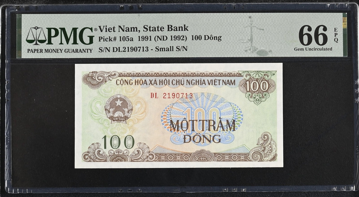 Vietnam 100 Dong 1991 ND 1992 P 105 a Gem UNC PMG 66 EPQ