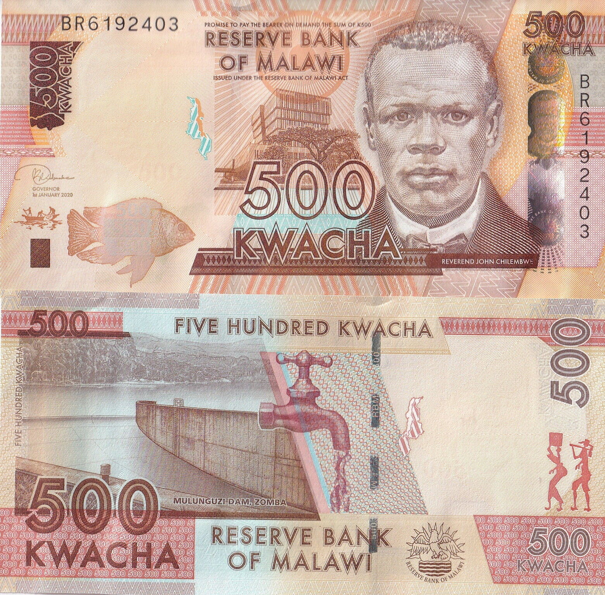 Malawi 500 Kwacha 2020 P 66 UNC