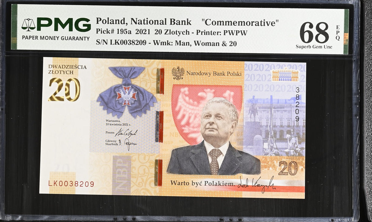 Poland 20 Zlotych 2021 P 195 a Commemorative Superb Gem UNC PMG 68 EPQ