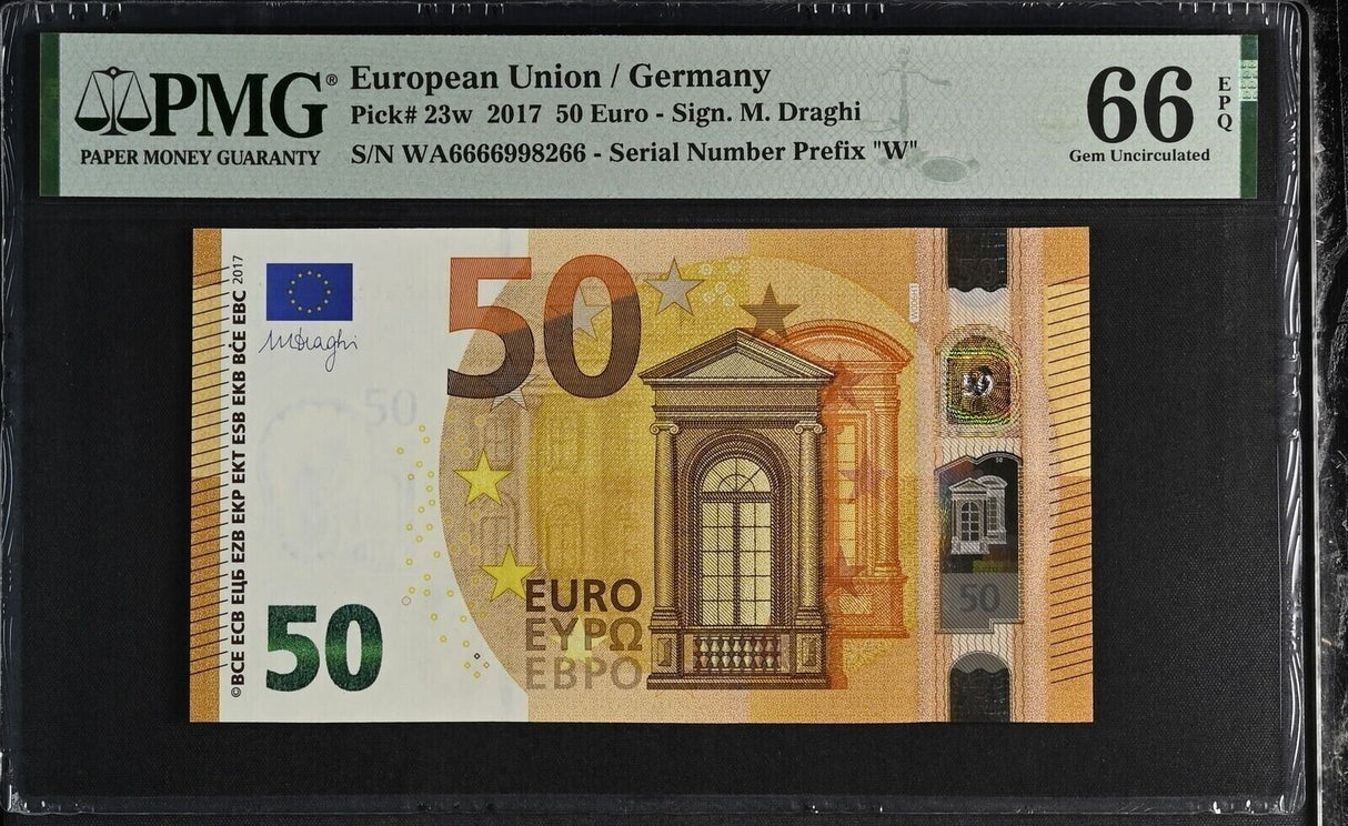 Euro 50 Euro 2017 Germany P 23 w 6666998266 Gem UNC PMG 66 EPQ
