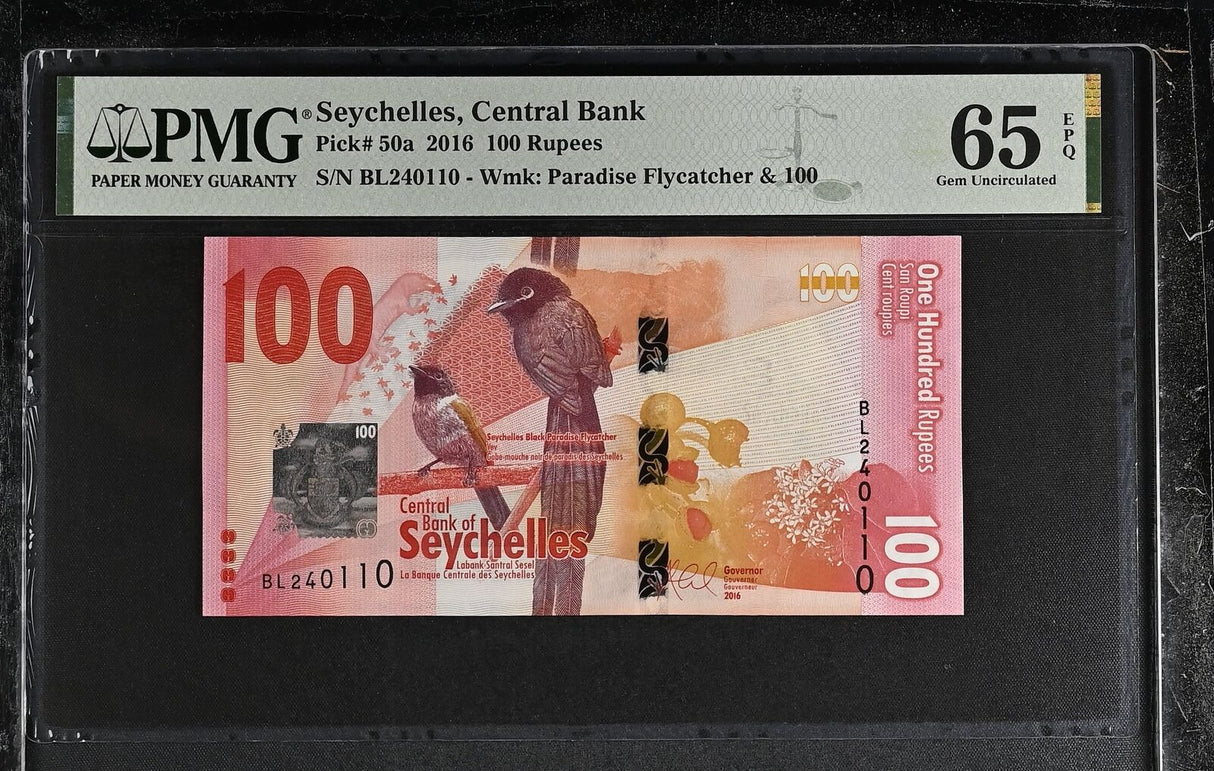 Seychelles 100 Rupees 2016 P 50 a Gem UNC PMG 65 EPQ