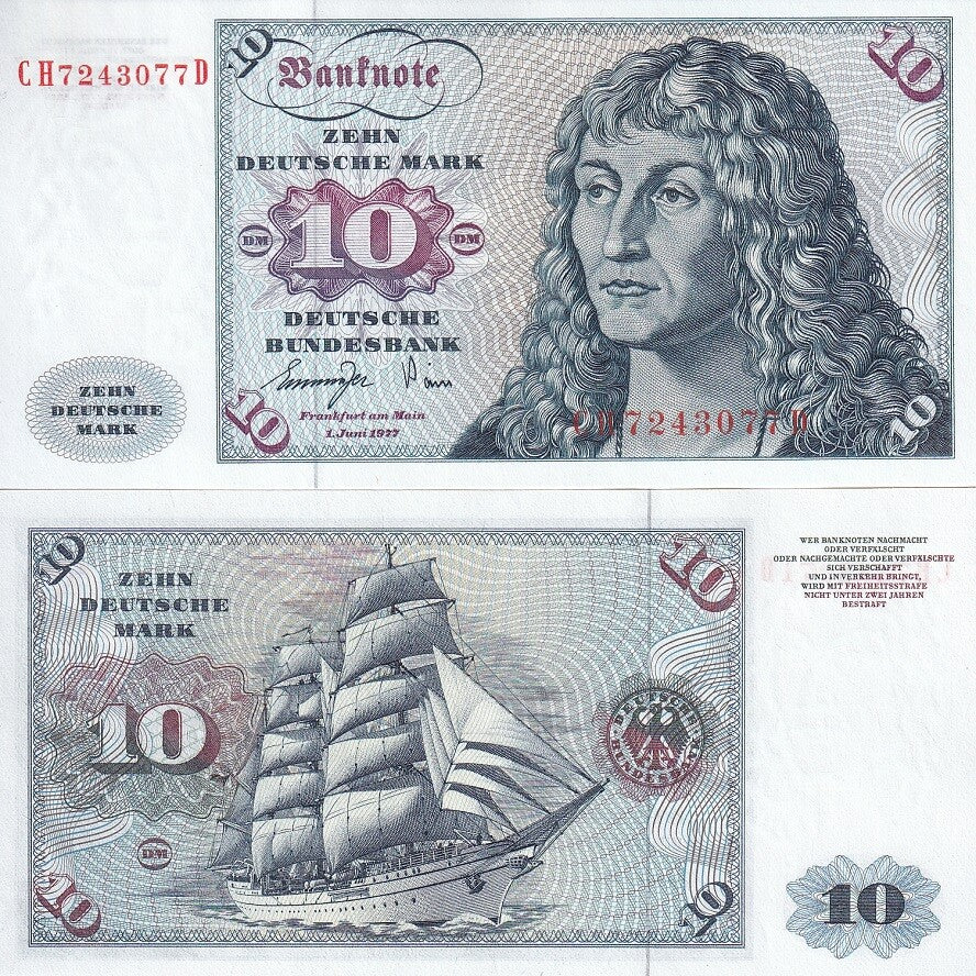 Germany Federal Republic 10 Mark 1977 P 31 b UNC