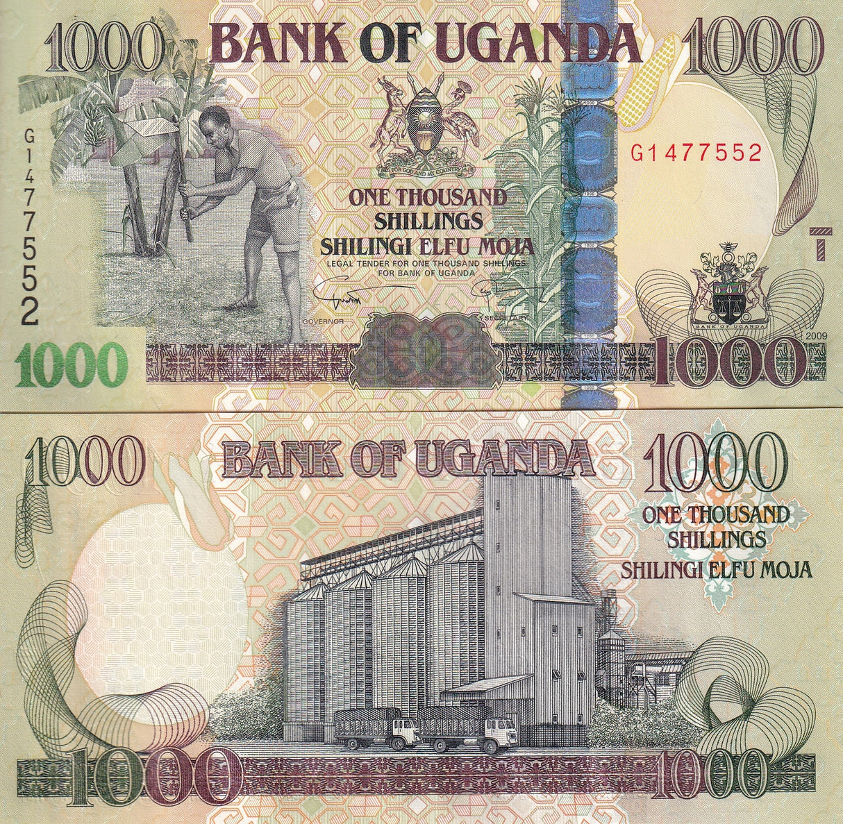 Uganda 1000 Shillings 2009 P 43 UNC