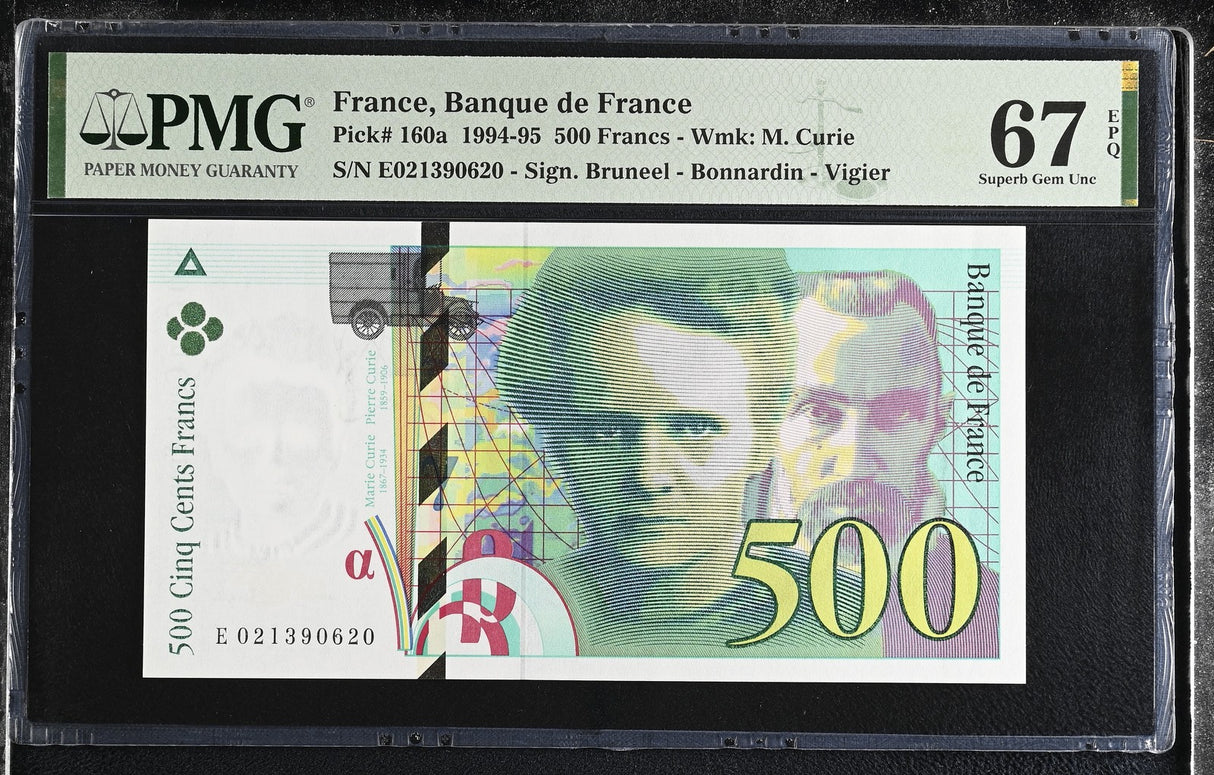 France 500 Francs 1994 P 160 a Superb Gem UNC PMG 67 EPQ