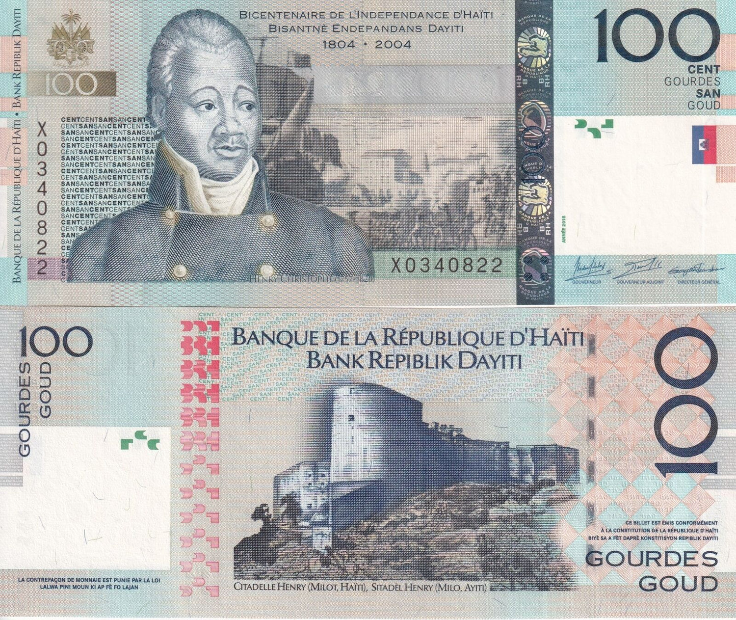 Haiti 100 Gourdes 2016 P 275 f UNC