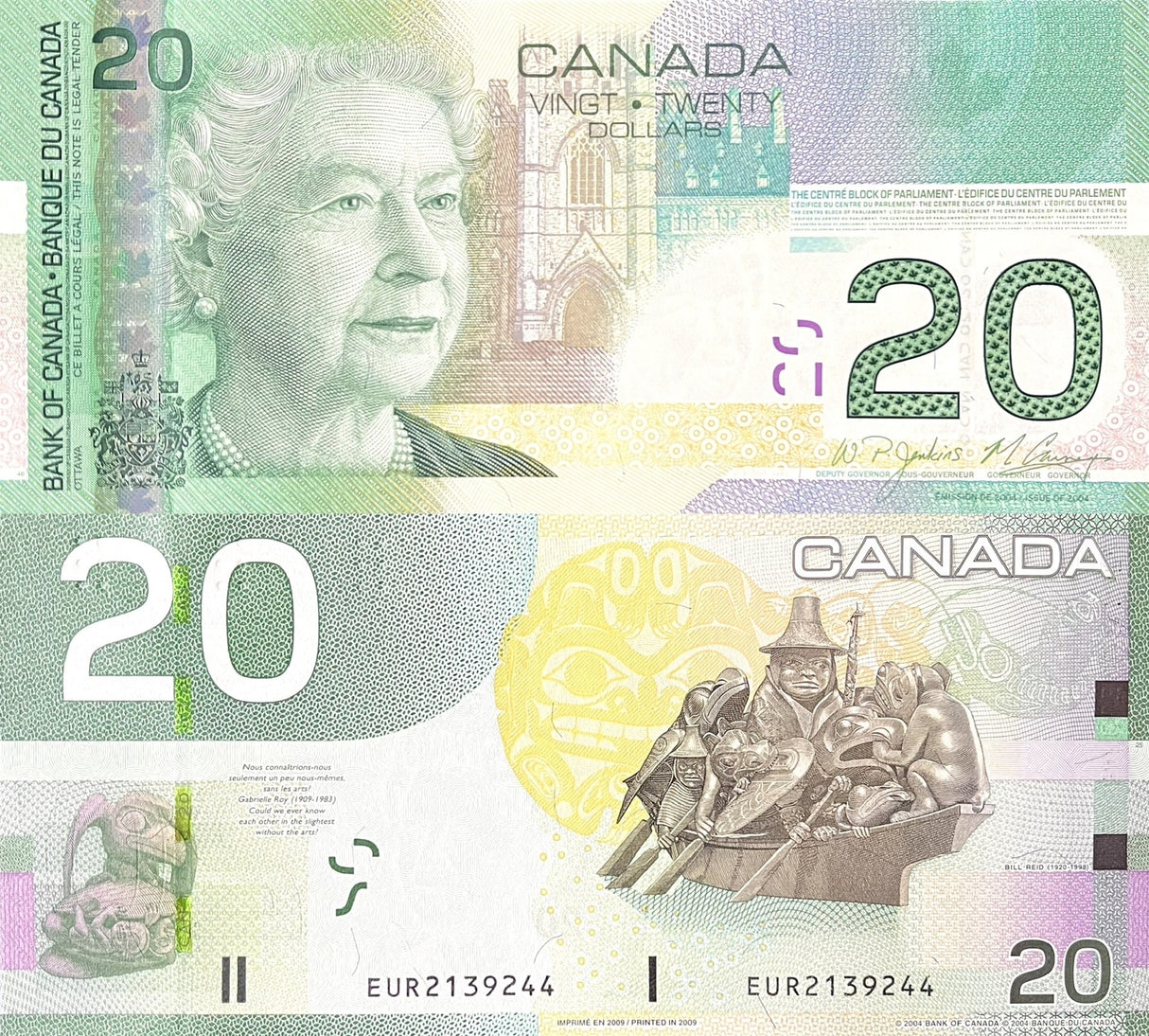 Canada 20 Dollars 2008/2009 P 103 Jenkins Carney UNC
