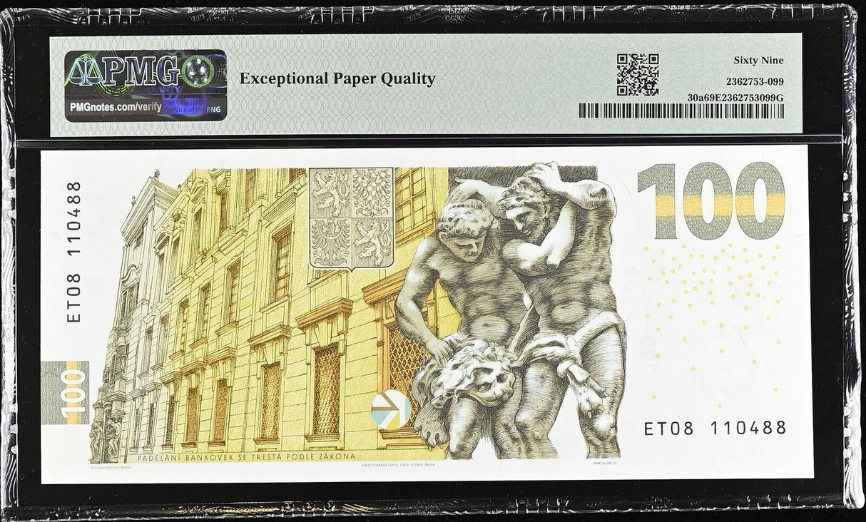 Czech Republic 100 Korun 2022 Comm. P 30 a Superb Gem UNC PMG 69 EPQ BIG Size