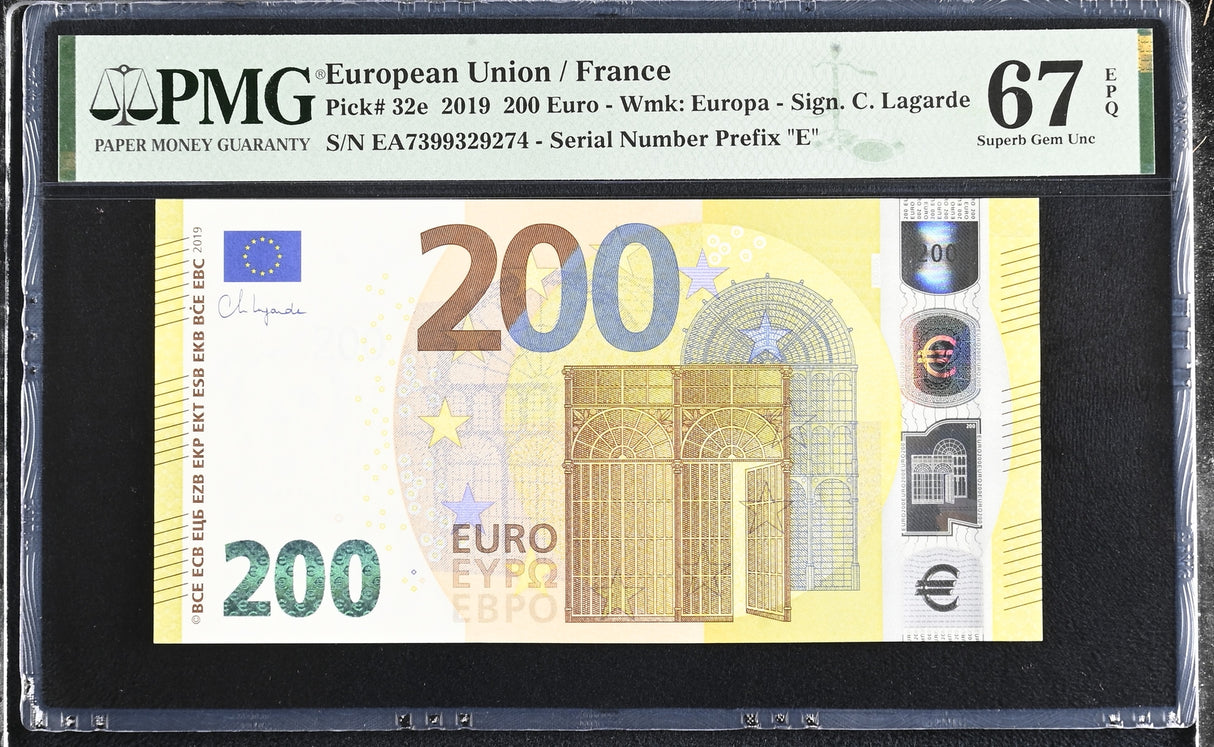Euro 200 Euro France 2019 P 32 e Superb Gem UNC PMG 67 EPQ